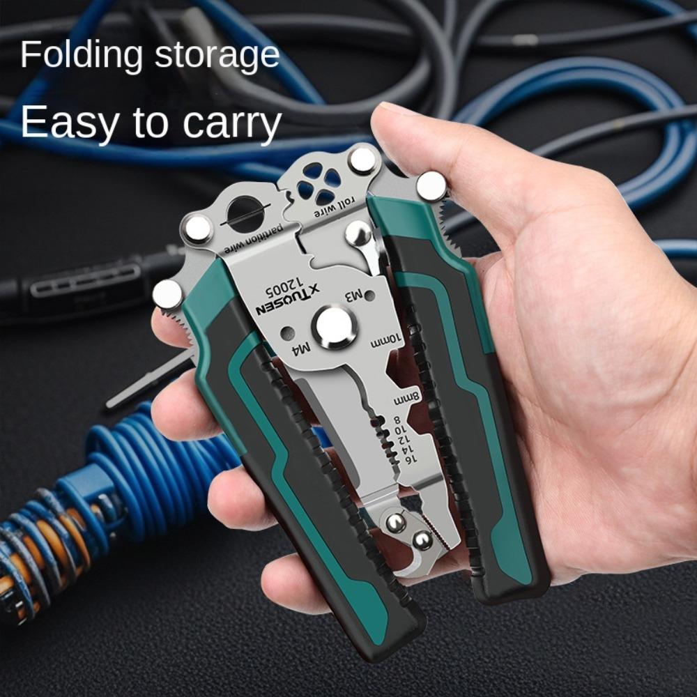 High-carbon Steel Electrician Crimpe Pliers Foldable Pincers New Wire Stripping Pliers Electrician