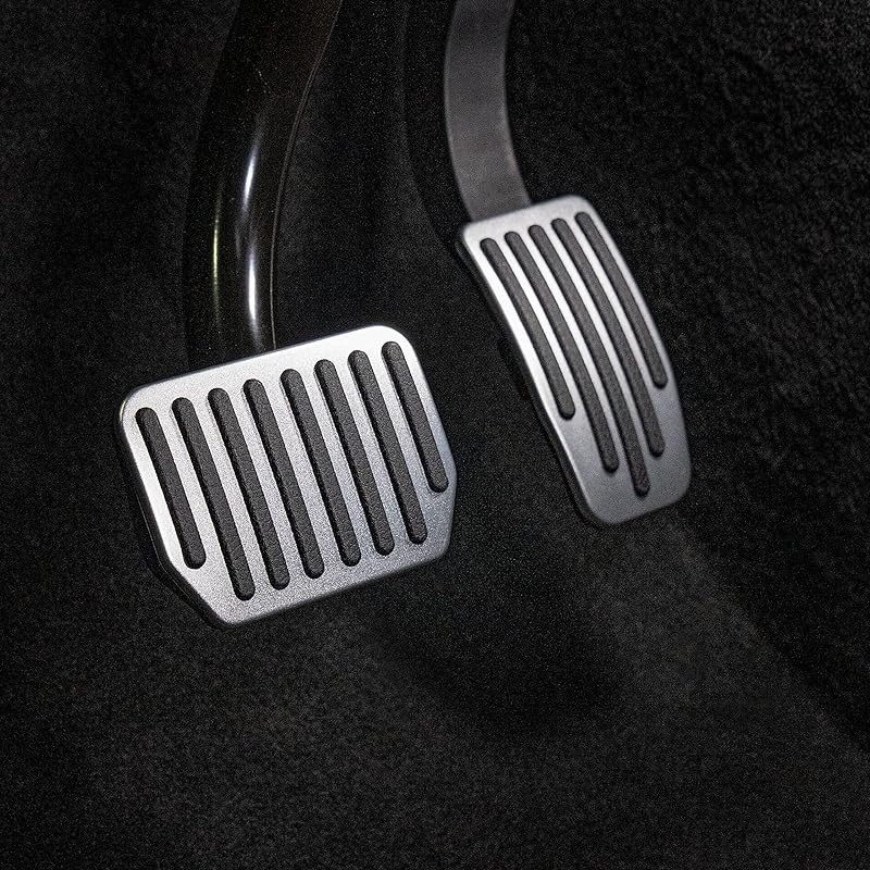Nestour Foot Pedal Pad Replacement Fit For Tesla Model 3 Model Y 2016-2025, Auto Aluminum Pedal Covers Accessories, Non-Slip Accelerator Brake Foot