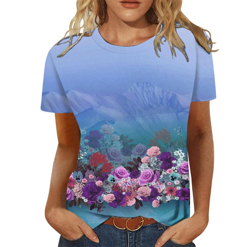 Sunflower Women's T-shirt O-neck Short Sleeve Printing Female Clothes Fashion Street T Shirt Girls Summer Casual Top Tees