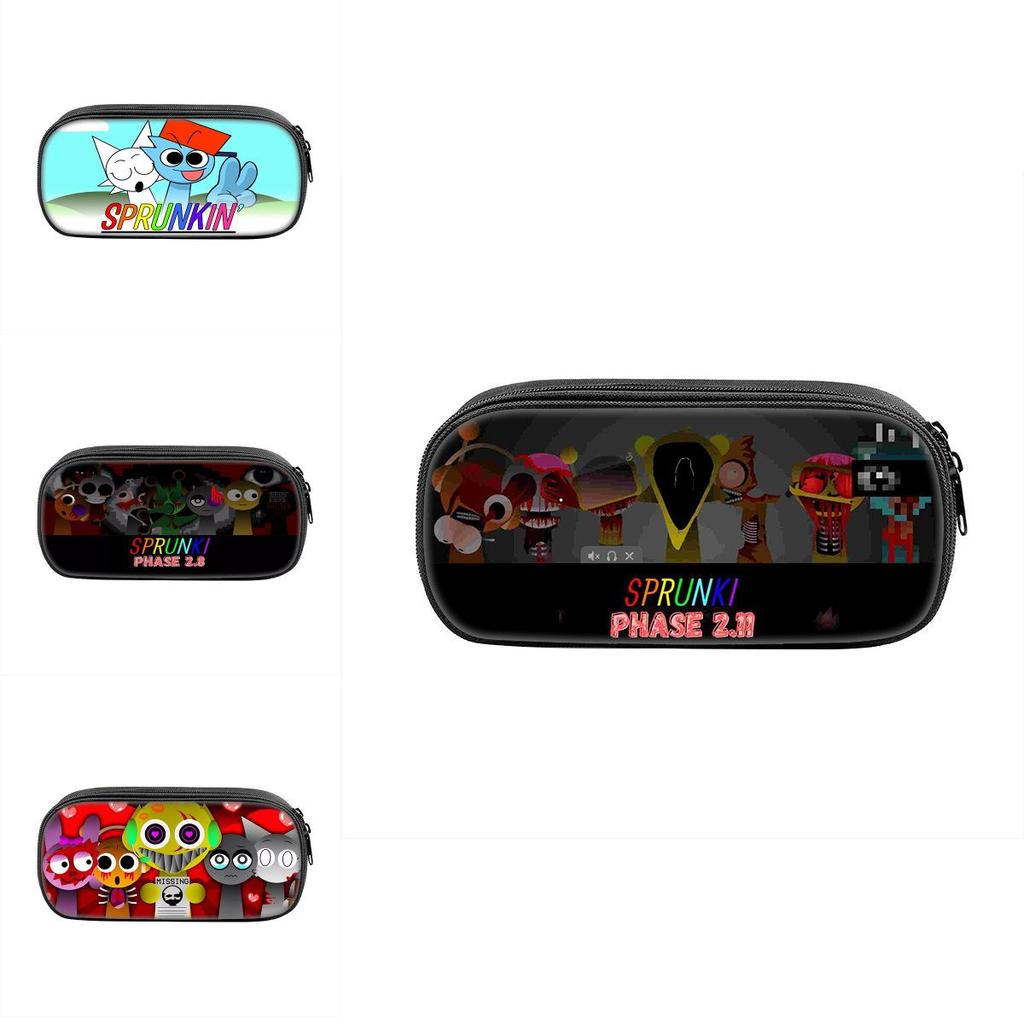 Sprunki Game Character Print Student Single Layer Stationery Storage Bag For Students And Office Supplies