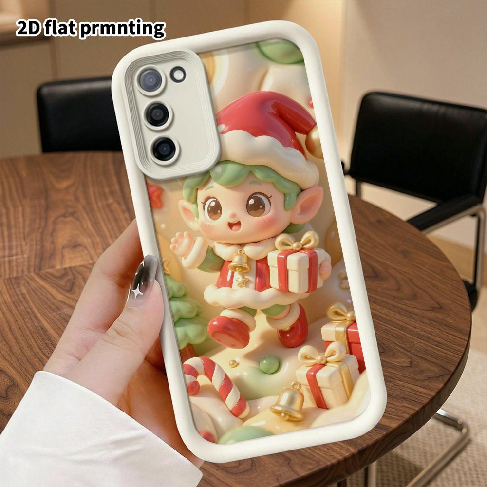 Чехол для телефона: 2D плоский дизайн, подходящий для защитного чехла Samsung Galaxy A34 A35 M05 M06 S20 S22 S21 FE Plus 5G, рождественский эльф, идеальный праздничный подарок для