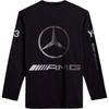 × Yohji Yamamoto × Mercedes-AMG Petronas F1 Team Совместная работа Лонгслив Черный Обычный рукав Круглый вырез Стандартная повседневная футболка Мужские Топы KR2372