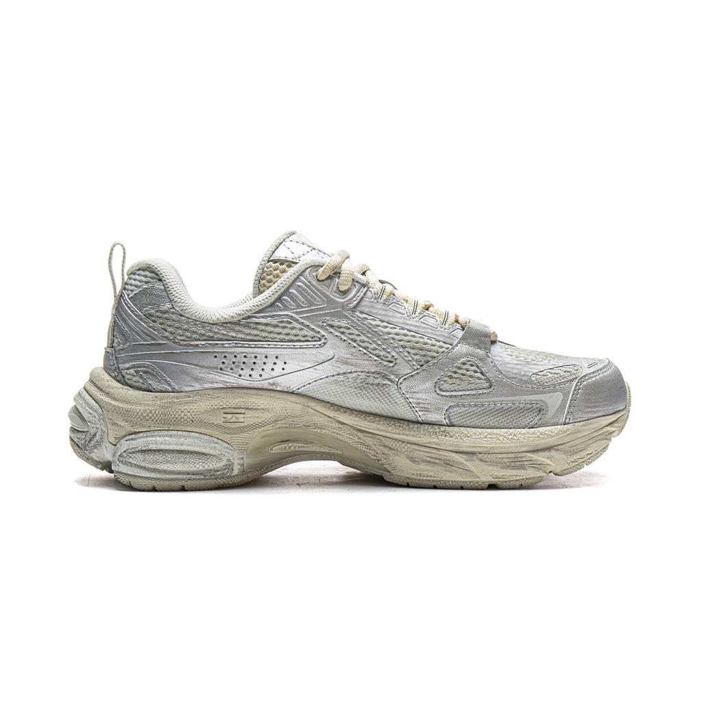 Li Ning Boom Амортизация Поддержка Нескользящие Износостойкие Упругие Низкие Кроссовки для Бега Женские Серебристо-серые ARXV006-2