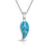 Boho Fashion Flower Pendant Necklace for Women Girl Charm Blue Imitation Opal Necklace Trendy Wedding Party Jewelry