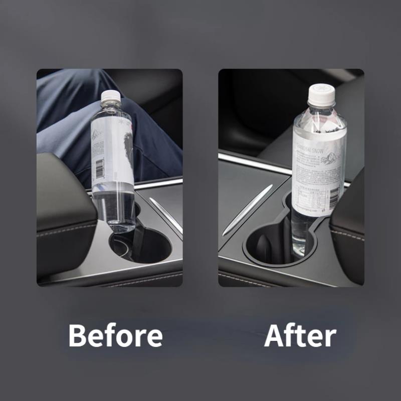 For Tesla Model 3 Tesla Model Y Interior Cup Holder Central Console Water Bottle Organizer TPE Accessory Car Storage Compatible Cup Holders 5