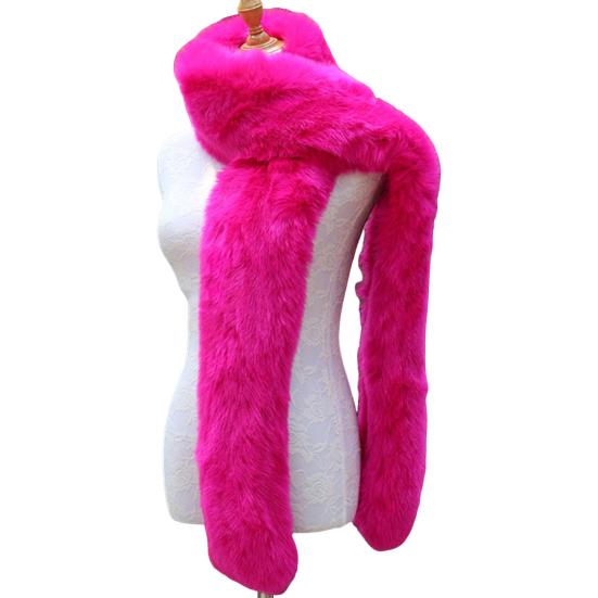 Women Long Scarf Solid Color Thickened Scarf Imitation Fox Fur Versatile Soft Scarf Winter Outdoor Wear