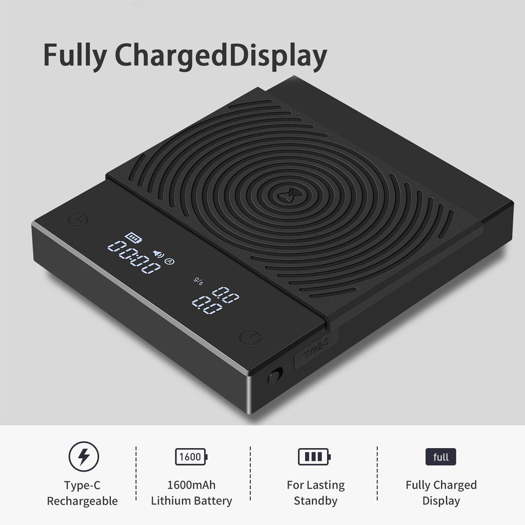 TIMEMORE Black Mirror Basic Coffee Scales Высокоточный измерительный прибор Точность Диапазон измерения Функция таймера Функция автоматического выключения весов Черный