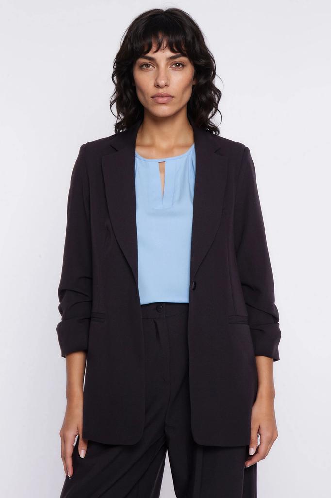 Blouse with a decorative neckline - Sky Blue 42