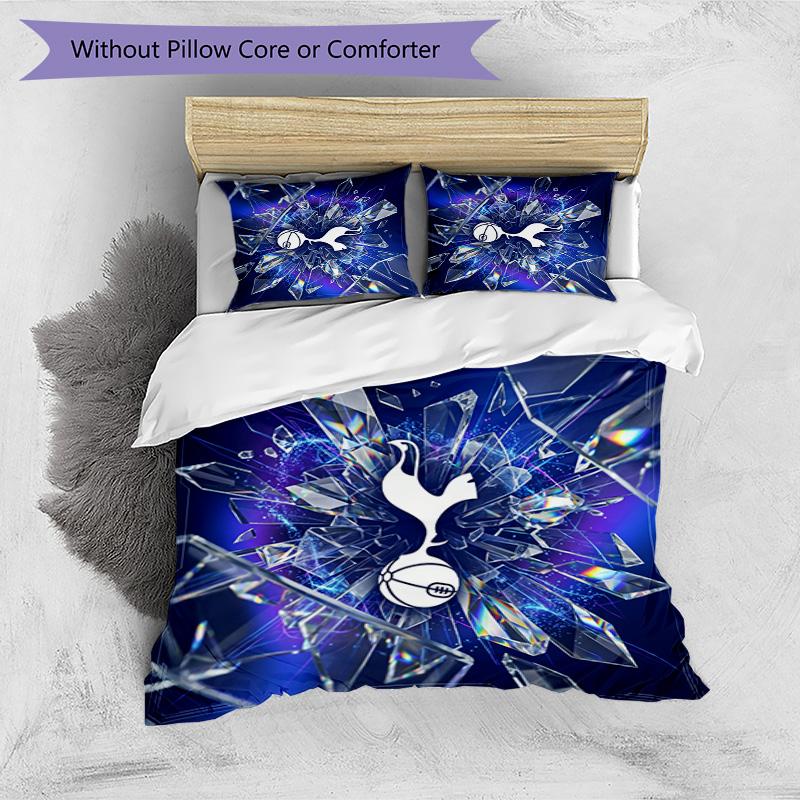 Tottenham Hotspur Pattern Printed 3PCS Bedding Set Soft Skin-Friendly Washable Duvet Cover & Pillowcases Set All Season Bedroom