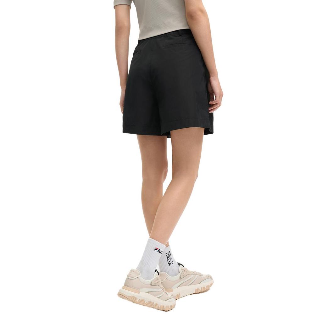 Fila Шорты женские повседневные три четверти однотонные серии Milano черные F11W525803F-BK
