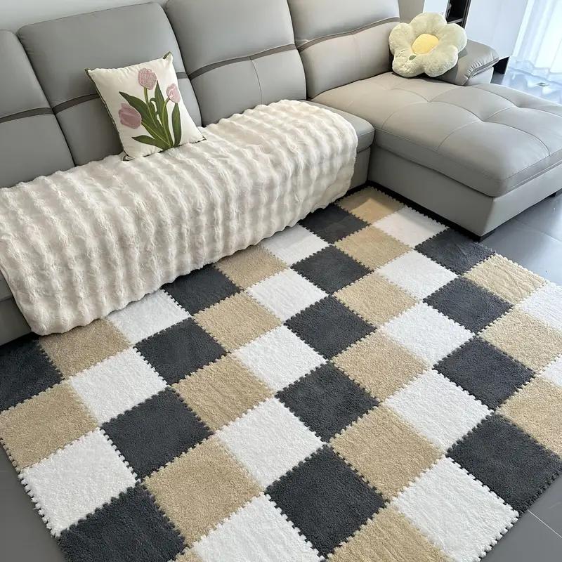 18 шт. Плюшевые пенные коврики-пазлы, Мягкие ворсистые пушистые коврики для пола, Цветные защитные коврики для пола для дома, детской комнаты