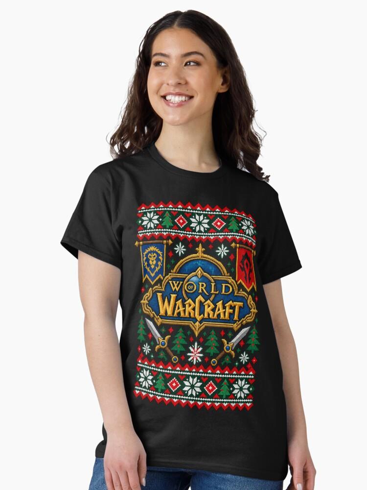 Warcraft World of Warcraft Рождественский Уродливый Свитер Классическая Футболка