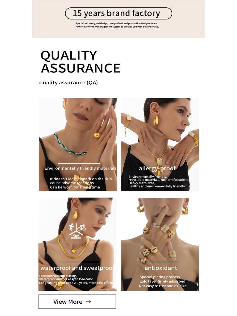 European & American Sunflower Gemstone Earrings & Clavicle Necklace Set, 18K Gold-Plated Titanium Steel