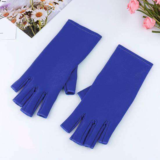 1 пара перчаток для ногтей, дышащие, устойчивые к ультрафиолетовому излучению, без запаха, эластичные, моющиеся, защита от солнца, полиэстер, для профессионалов, половина пальца