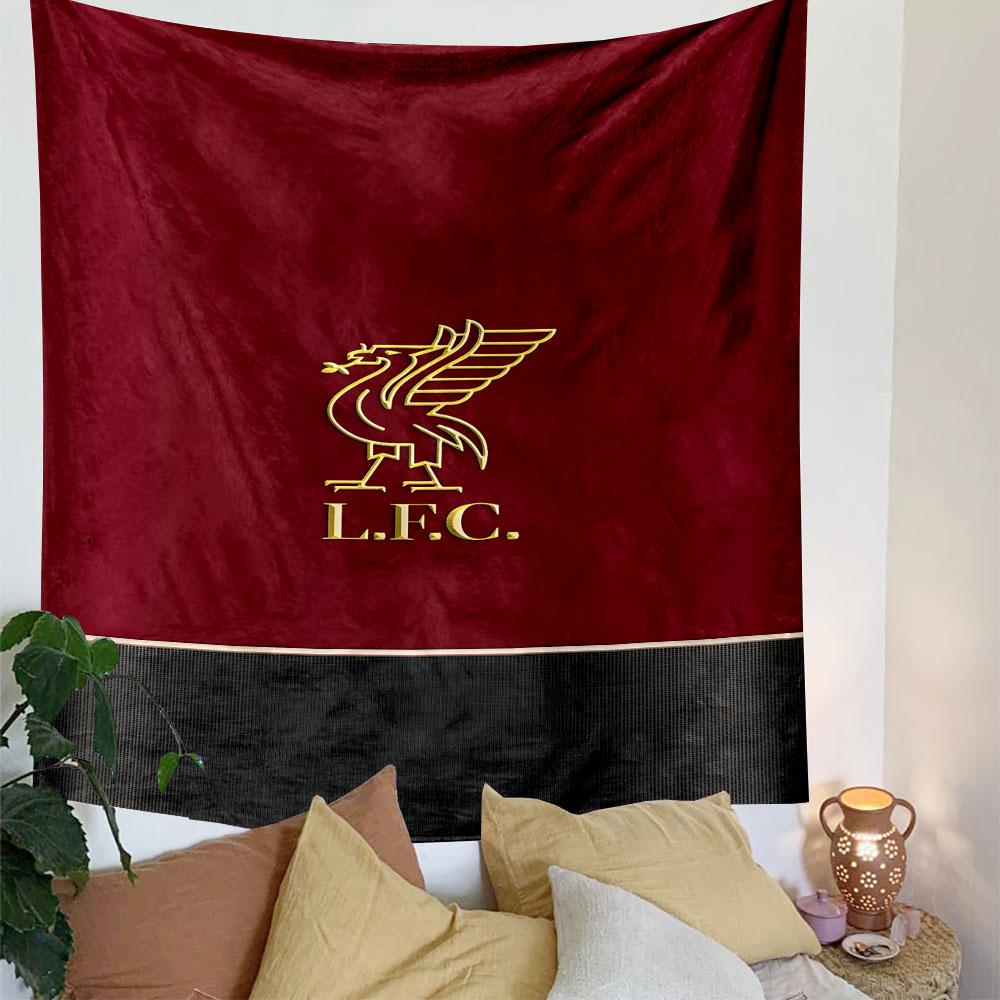 LFC Logo on Red Background Patterned Tapestry Decorative Wall Hanging, Home Bedroom Living Room Decor