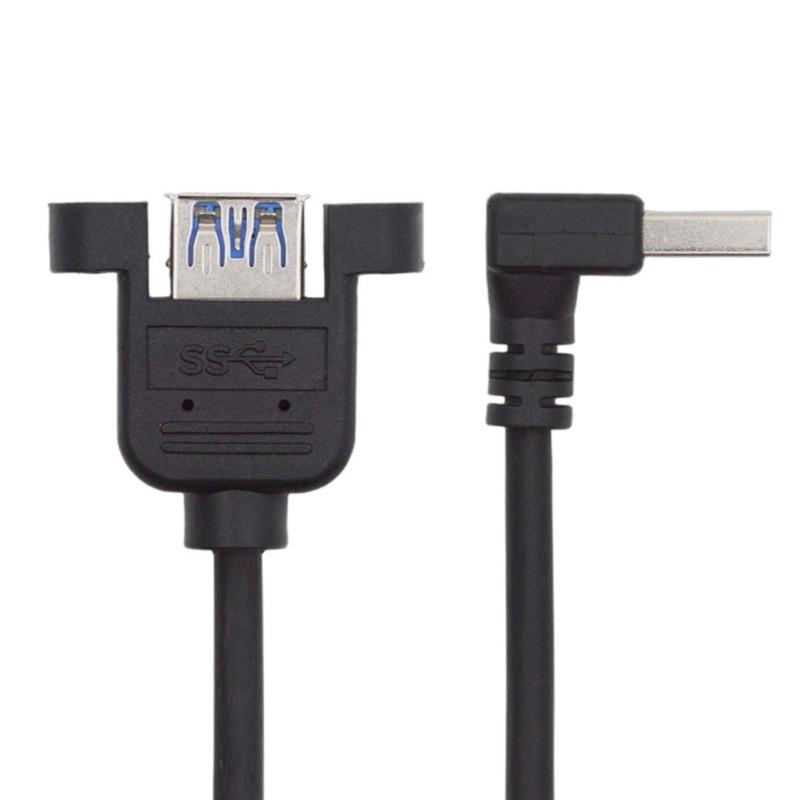 Высокоскоростной USB 3.0 удлинительный кабель 5 Гбит/с с адаптером под прямым углом/прямой головкой, штекер-розетка, дизайн с ушками для надежного крепления