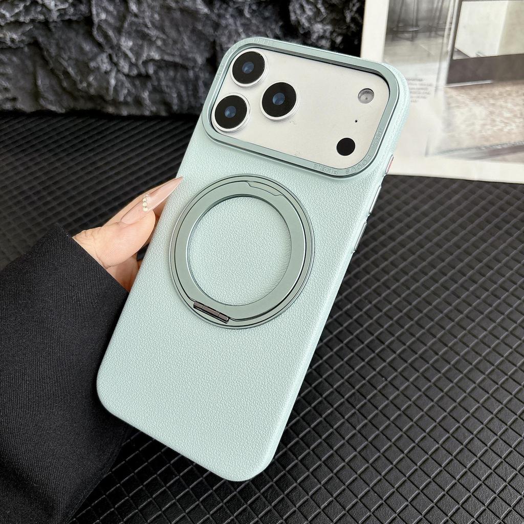 Чехол-подставка 360° с магнитом и защитой от падений для iPhone 17 Pro, с узором "Личи".
