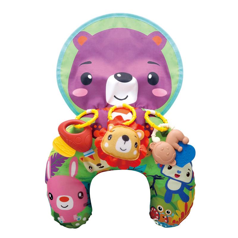 Подушка для младенца Игрушка для выкладывания на животик Черно-белая Подушка для лежания Высококонтрастная Двусторонняя Сенсорная игрушка Подушка для тренировки держать голову новорожденного