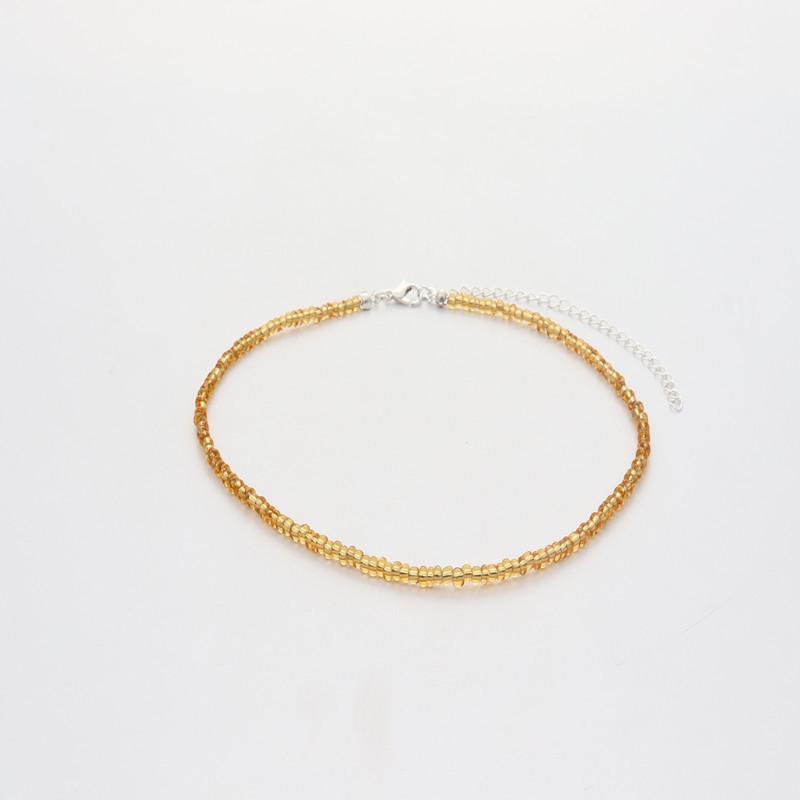 Ожерелье ручной работы из разноцветных рисовых бусин в стиле бохо - европейский и американский стиль, универсальный модный аксессуар