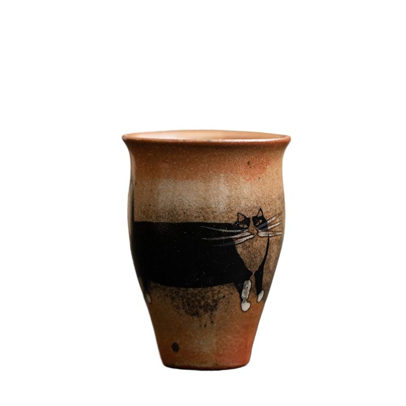 50 мл Японская керамическая чайная чашка с эффектом печной глазури в ретро-стиле, ручной работы, чашка с кошкой Чжие, маленькая чашка мастера, фарфоровая китайская чайная посуда для кунг-фу