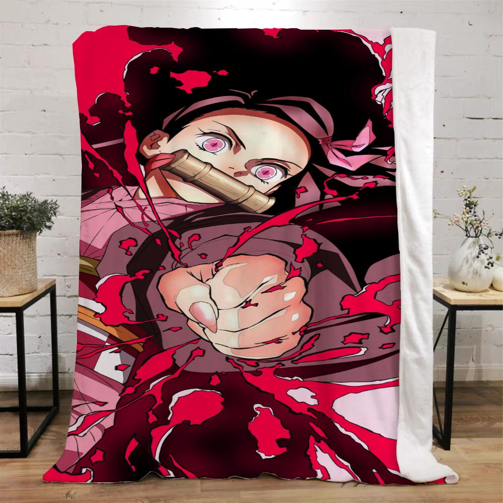 Demon Slayer Смешное одеяло Кровать Индивидуальные одеяла и пледы Микрофибра Постельное белье Дом и украшение Пляжное полотенце Вязаный плед Наколенник