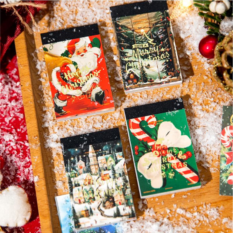 Mr. Paper, Winter Town Christmas Tree Theme Sticker Book, Scrapbook, Phone Case Christmas Party Decoration Stickers, 30 Pcs/book