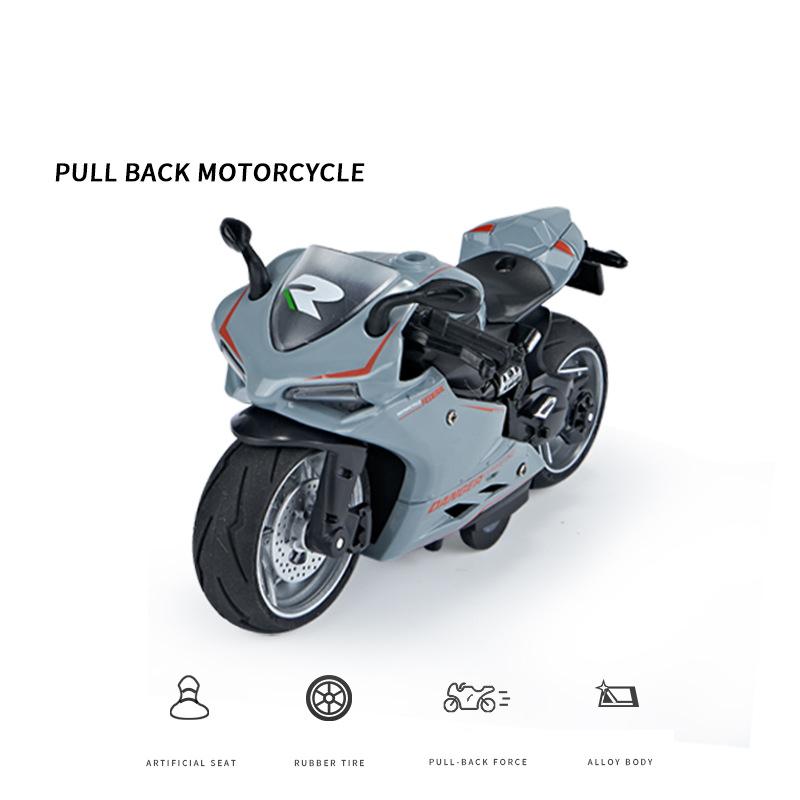 1/12 масштаб Ducati, литая под давлением модель мотоцикла, игрушка, игрушка с откатом со звуком и светом для детей, коллекция подарков для мальчиков и девочек