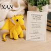 Emotional Support Toy Dragon Crochet Doll with Card, Handmade Decor, Inspirational Decor Mini Knitting Ornament, Gifts for Family Friends Stress