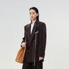 LESS 2025 Spring Double-Breasted Long Lapel Blazer