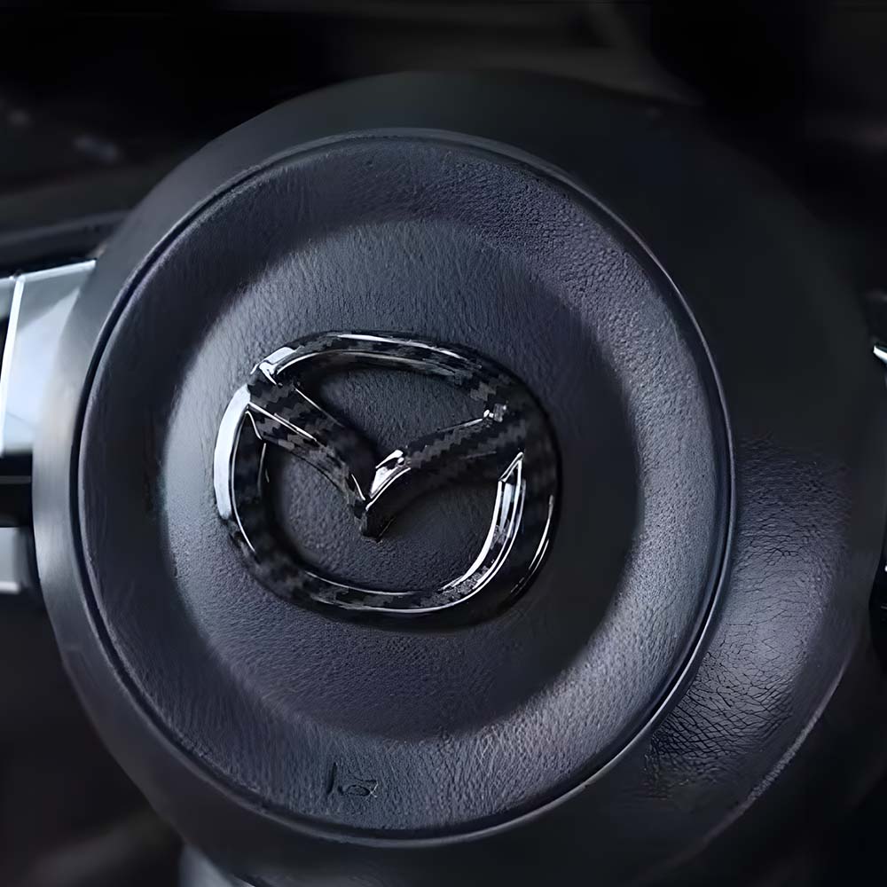 1pcs ABS Car Steering Wheel Center Sticker Auto Emblem Decal For Mazda 2 3 4 5 6 7 CX-7 CX3 Cx5 RX8 RX3 MX5 Atenza Axela Verisa umbrx11