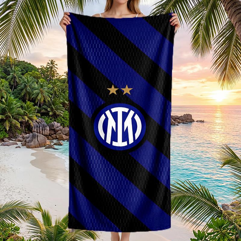 Пляжное полотенце Inter Milan Мягкое из микрофибры Летнее полотенце Быстросохнущее Впитывающее полотенце для пляжа Бассейна Путешествий