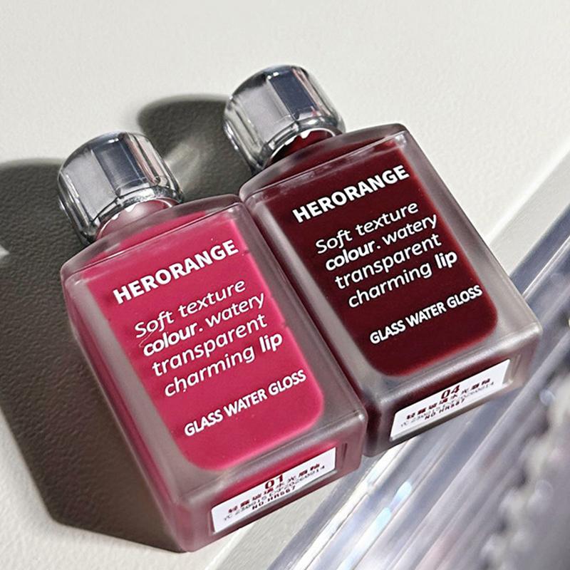 HERORANGE Легкий лак для губ, похожий на стекло - Зеркальный блеск, Увлажняющая формула; Стойкий к смазыванию, долговечный и осветляющий кожу