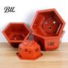 Durable Planters for Indoor Plants Hexagonal Flower Pot with Drainage Holes & Saucer Outdoor Plants, Weather Resistant Plastic Containers Garden