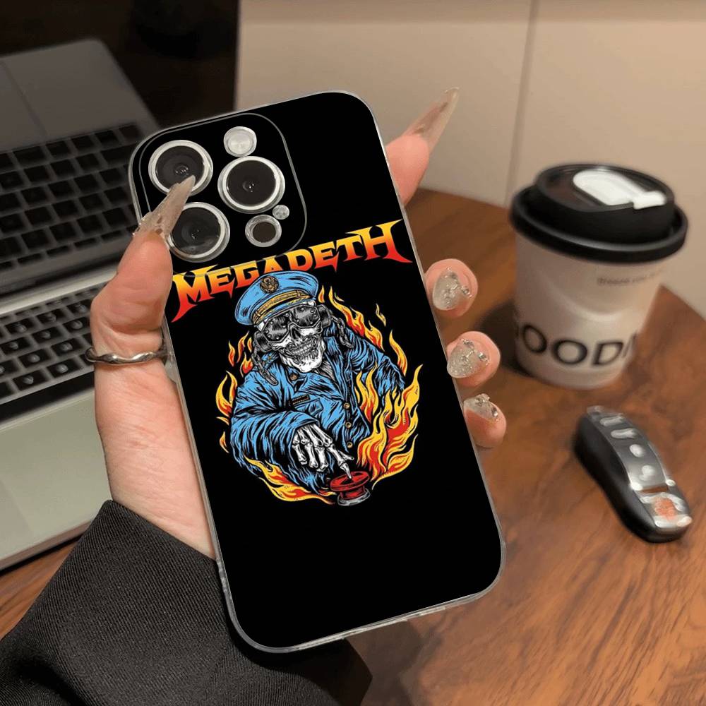 Music Rock M-Megadeth Phone Case For iPhone 17 16 15 14 Plus 13 12 11 Pro Max Transparent Shockproof Cover