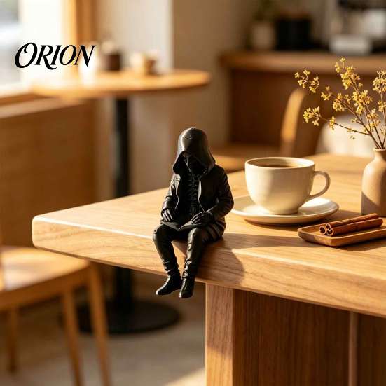 Темный эстетичный домашний орнамент, 3D-печатная фигурка скелета в капюшоне, читающего книгу, Готическая статуэтка-сиделка на край книжной полки, Мистическая фигурка Хэллоуина для стола