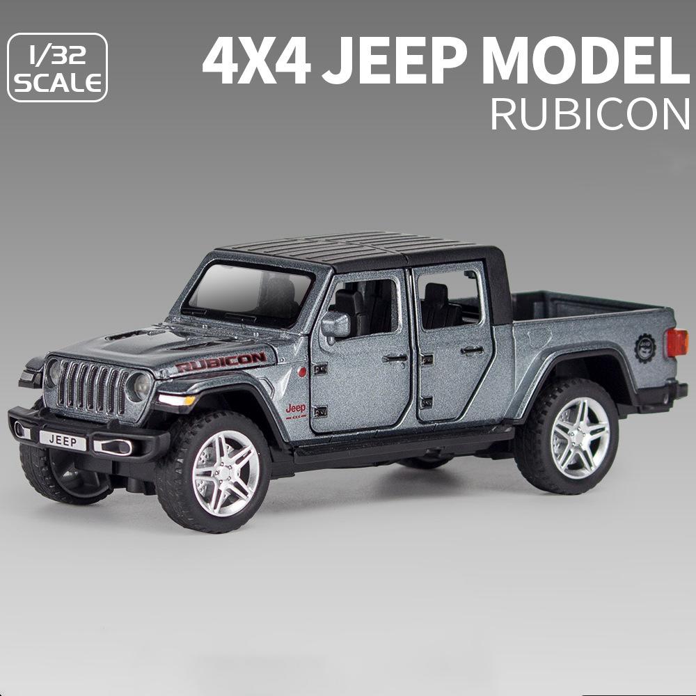 Масштаб 1:32 Jeep Wrangler Gladiator Пикап, модель автомобиля из сплава, отлитая под давлением металлическая игрушка, внедорожники со звуком и светом, коллекция, подарок для детей