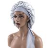 Satin Nightcap with Wide Elastic and Long Tail - Extra Large Women's Ribbon Shower Hat