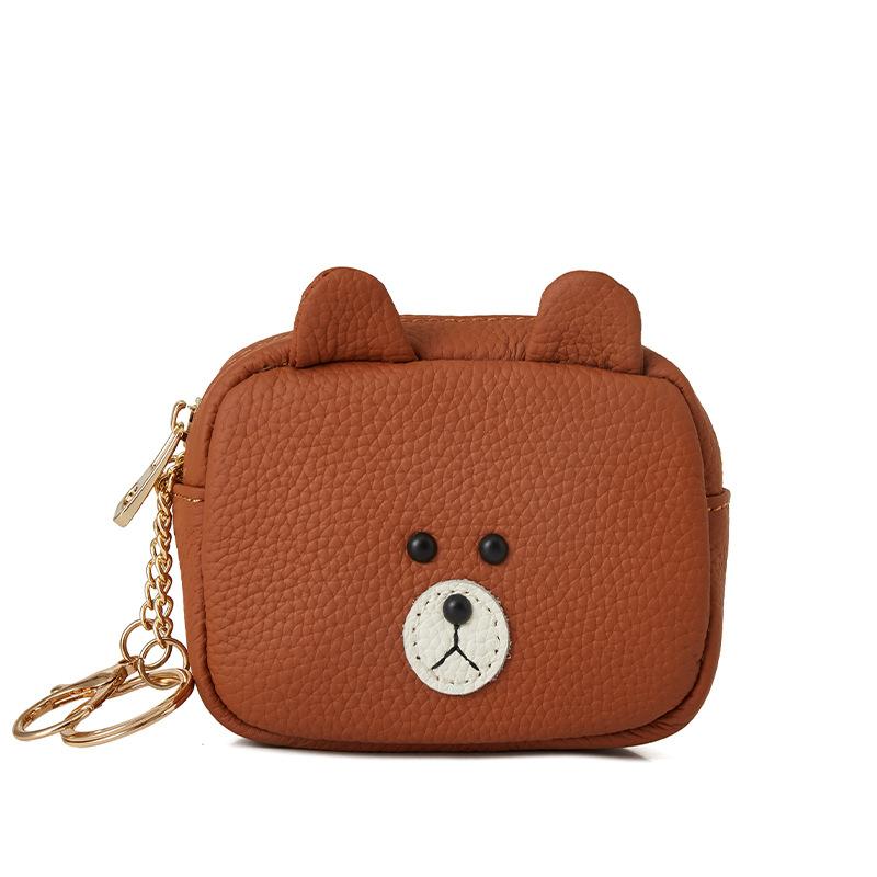 Cute coin change bag female mini cartoon small wallet earphone storage bag bear large capacity