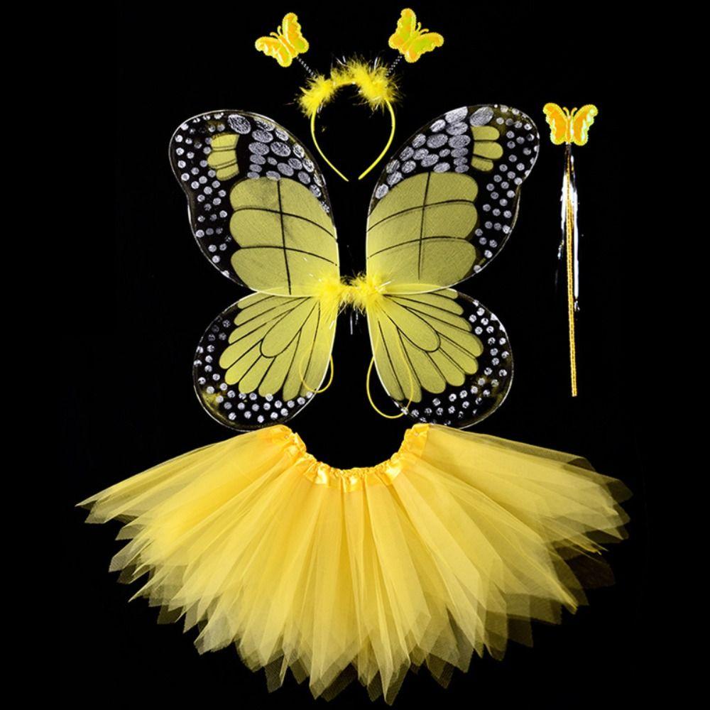 Princess Butterfly Wings Sets 2-8year Fairy Costume Set Cute Children Costume Props  Girls