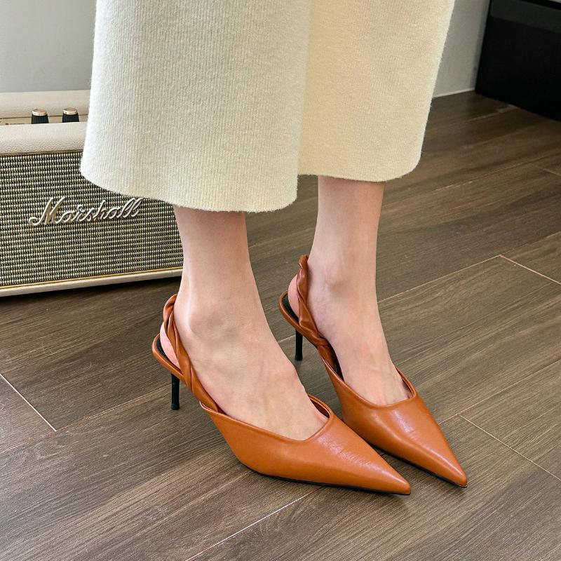 Женские летние новые туфли на высоком каблуке, модные туфли-лодочки с острым носком, туфли-шпильки на среднем каблуке, элегантные женские босоножки на высоком каблуке для вечеринок