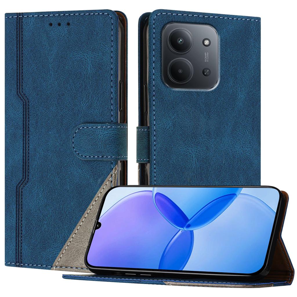 Для Xiaomi Redmi 15C 5G (США) (173мм)/Xiaomi Redmi 15C 4G (США) (173мм) Кожаный чехол Трехцветный лоскутный кошелек Подставка Противоударный чехол для телефона