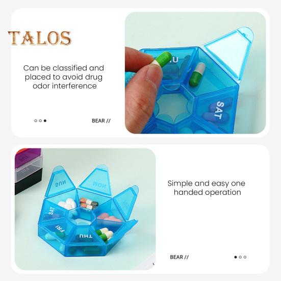 Еженедельный органайзер для таблеток с 7 отделениями, портативный дорожный футляр для таблеток, дозатор для приема лекарств один раз в день, ящик для хранения капсул