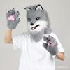 Halloween canine big bad wolf beast head hood and claw suit cos costume role play