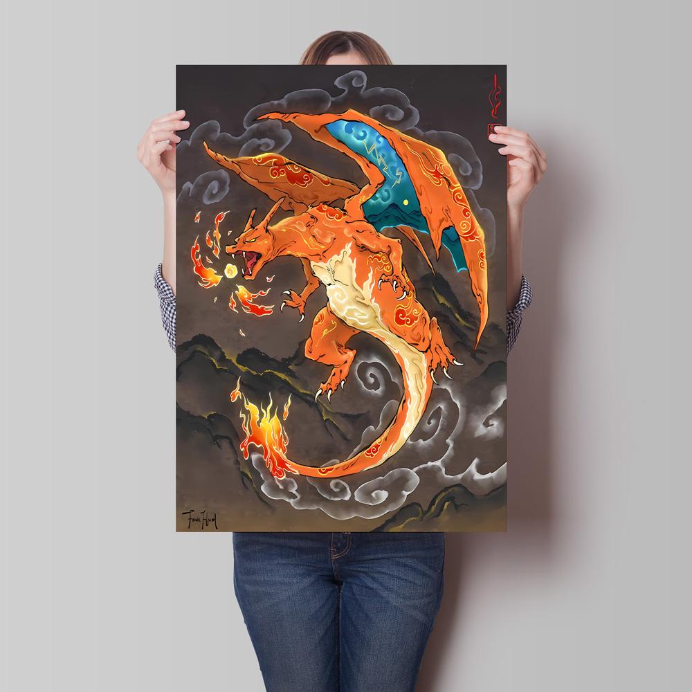 Lugia Ho-Oh Pokemon Unframed Canvas Painting Comic Themed Anime Wall Decor  Unique Collection Enhance Your Living Space