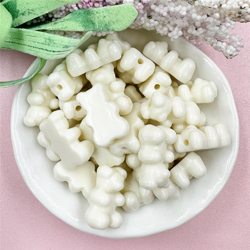 High Quality Fashion Jewelry Accessories Making Loose Beads Solid Color DIY 11*18mm Bear 25Pcs Mobile Phone Chain Materials Earring Bracelet