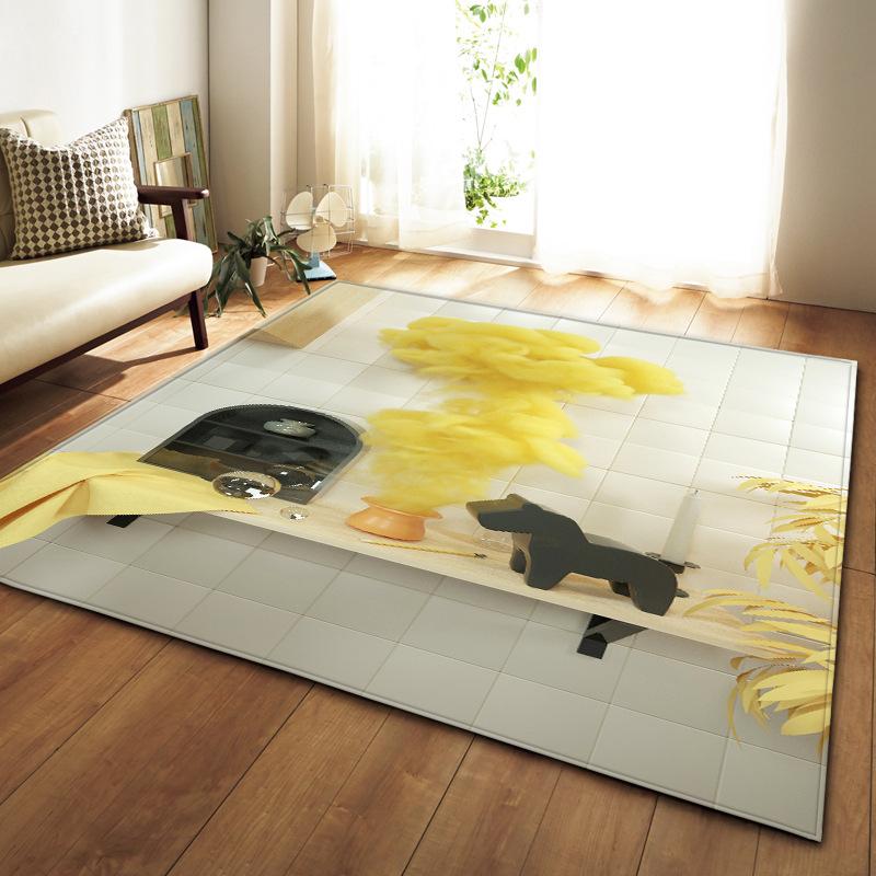 Свежий 4D ковер для гостиной, спальни, столовой, напольный коврик