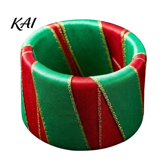 Table Setting Ornaments 6Pcs Christmas Napkin Rings, Red And Green Decorative Holders, Holiday Decor Reusable Festive Bands for Dinner Decoration