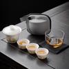 Janla Portable Mutton-Fat Jade Porcelain Gaiwan Tea Set