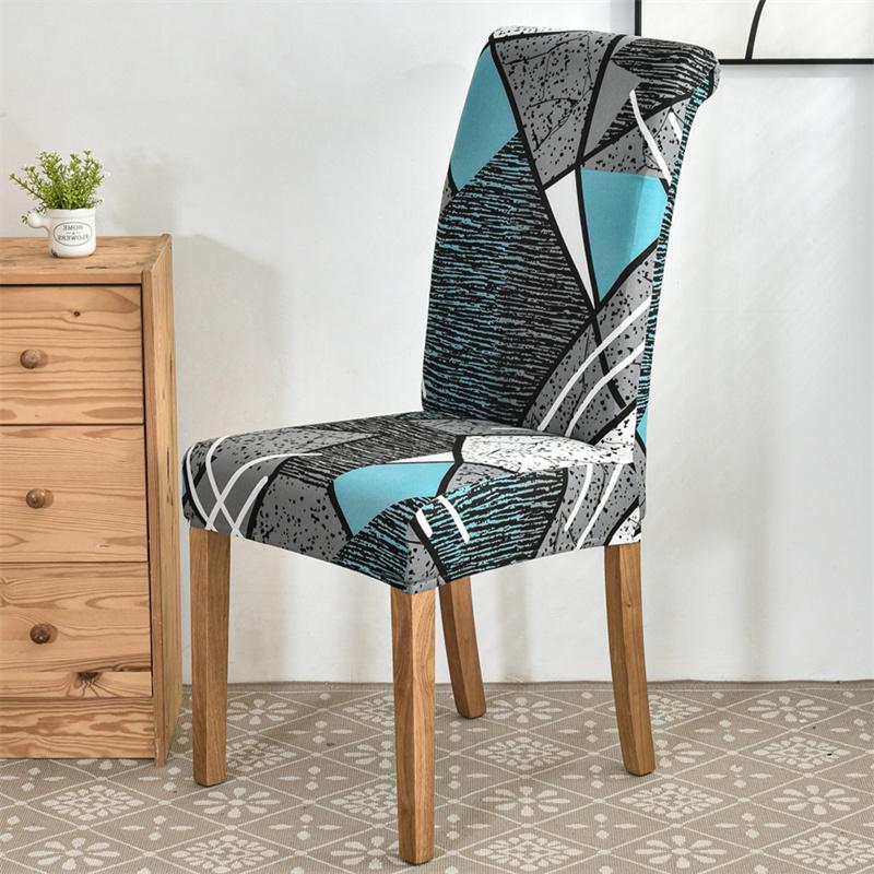 Printed Stretch Spandex Chair Cover Anti Dirty Elastic Seat Slipcover For Dining Room Office Wedding Party