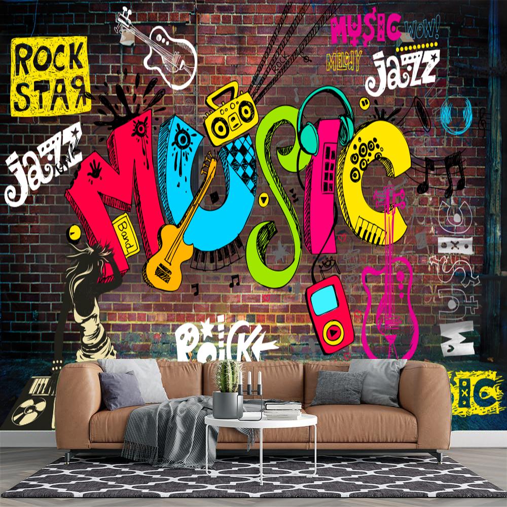 Граффити Мурал Ретро Ностальгическое Граффити Настенная Роспись Спальня Гостиная Фоновая Стена Декор 3d Обои